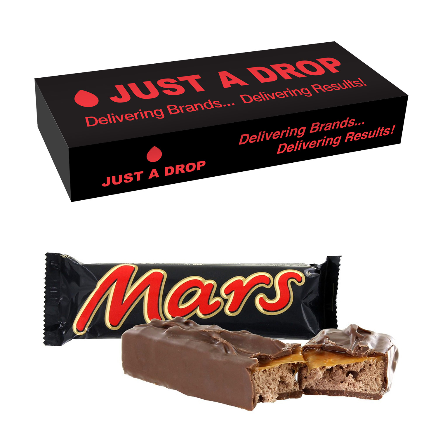 Designer Box Mars Bar Branded Chocolate Bars Just a Drop