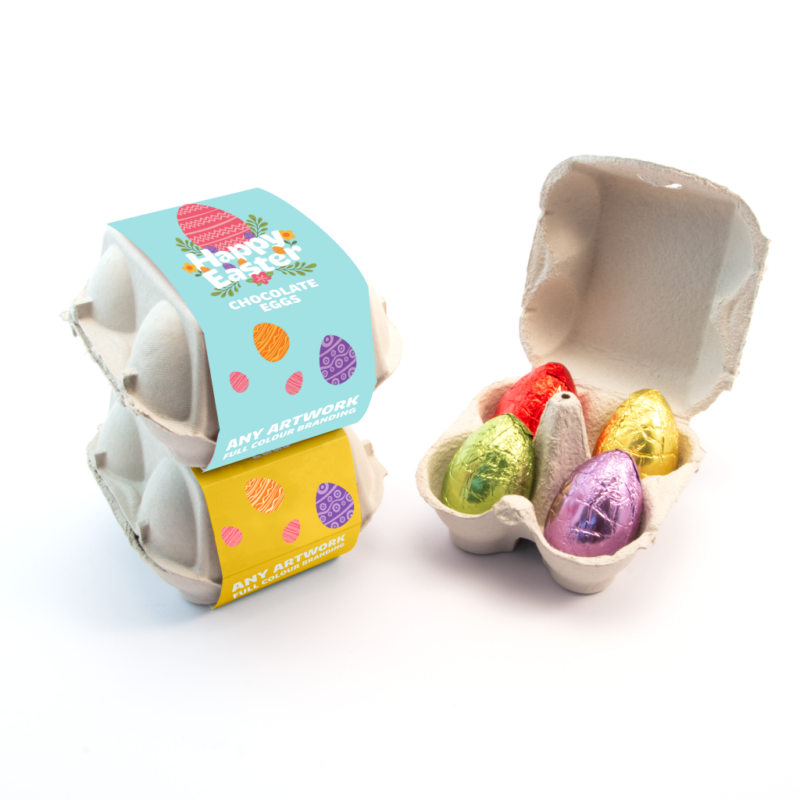 Promotional Branded Egg Box – Gold foiled egg – x4