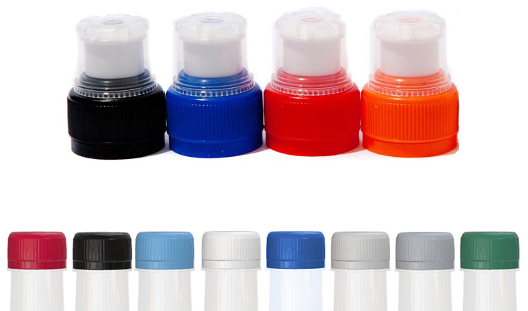 rPET Recycled Promotional Branded Water Bottle Cap Colours